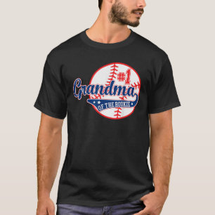 Camiseta Avó Novata do Ano Tema de Beisebol de 1º Aniversár