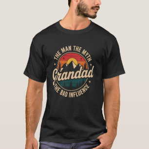 Camiseta Avô O Homem O Mito A Influência Divertido Avô
