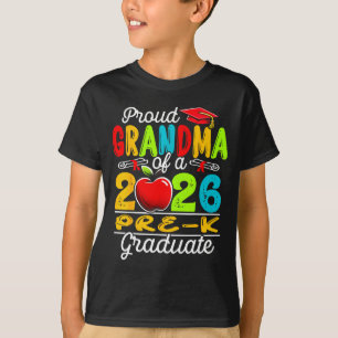 Camiseta Avó orgulhosa da formatura pré-escolar de 2026 no