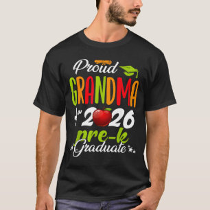 Camiseta Avó orgulhosa da pré-escola de 2026 graduada dia d