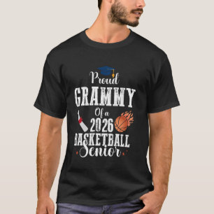 Camiseta Avó orgulhosa da turma de formandos de basquete de