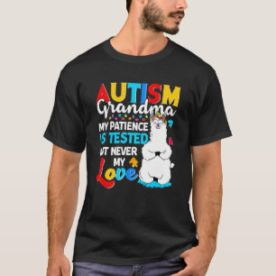 Camiseta Avó Orgulhosa de Autista Llama Puzzle Conscientiza