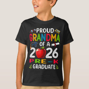Camiseta Avó orgulhosa de graduados do pré-escolar de 2026