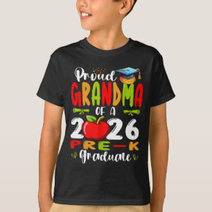 Camiseta Avó orgulhosa de graduados do pré-escolar de 2026