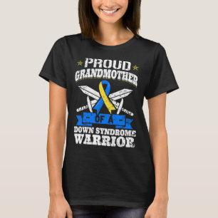 Camiseta Avó Orgulhosa De Um Guerreiro Com Síndrome De Down
