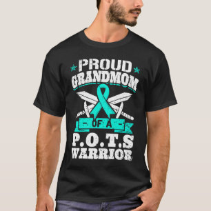 Camiseta Avó Orgulhosa De Um Guerreiro POTS Consciente da O