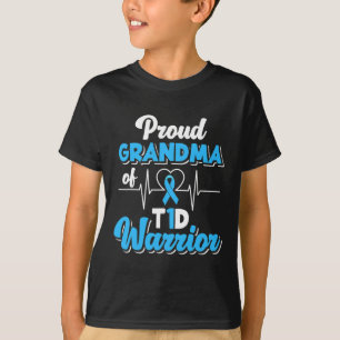Camiseta Avó Orgulhosa De Um Guerreiro T1d Diabético Diabet