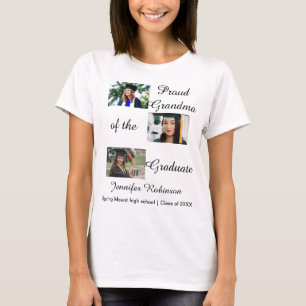 Camiseta Avó Orgulhosa do Graduado Fotos Personalizadas Nom