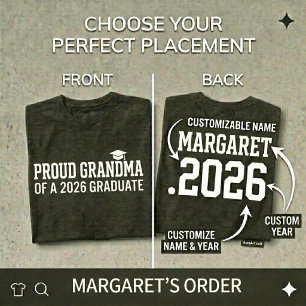 Camiseta AVÓ ORGULHOSA Turma de 2026 Formatura Personalizad