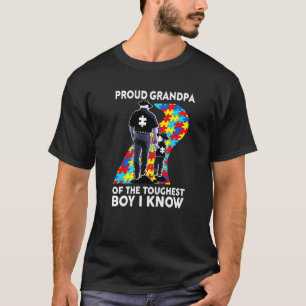 Camiseta Avô Orgulhoso Consciente do Autismo do Menino Mais