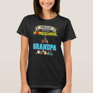 Camiseta Avô Orgulhoso de Ensino em Casa de Volta às Aulas