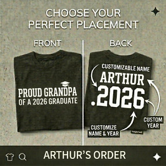 Camiseta AVÔ ORGULHOSO Turma de 26 Formatura Personalizada