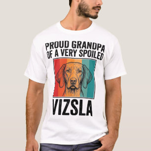 Camiseta Avô Orgulhoso Vizsla Design de Amante de Cachorro