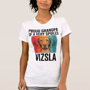 Camiseta Avô Orgulhoso Vizsla Design Vintage Amante de Cães