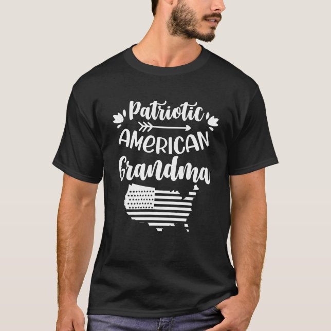 Camiseta Avó Patriota Americana Patriota Usa Avô (Frente)