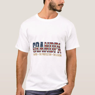 Camiseta Avô Patriótico Herói Protetor Lenda Vetor Des