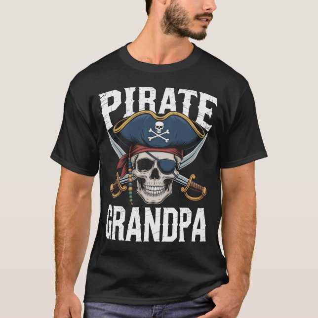 Camiseta Avô Pirata do Crânio Familiar (Frente)