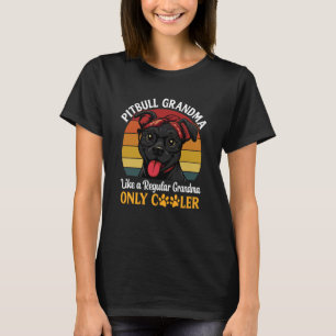 Camiseta Avó Pitbull Retro Legal Amante de Cães Resgate de 
