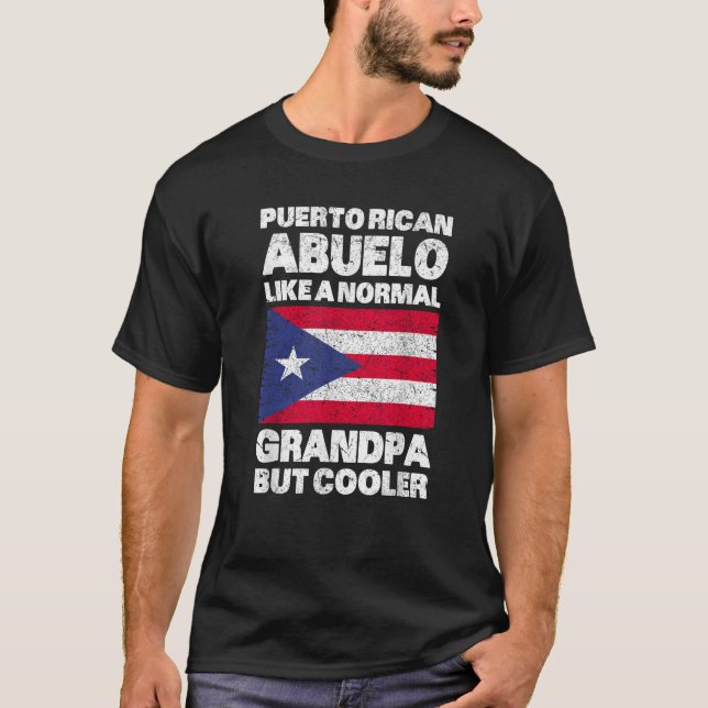 Camiseta Avô porto-riquenho Abuelo Porto-riquenho Bandeira  (Frente)