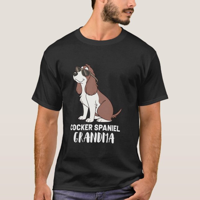 Camiseta Avó Proprietária de Cachorro Cocker Spaniel (Frente)