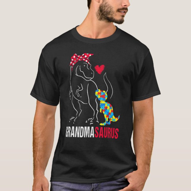 Camiseta Avô, Rex Dinossauro Avó Surus Autismo A (Frente)