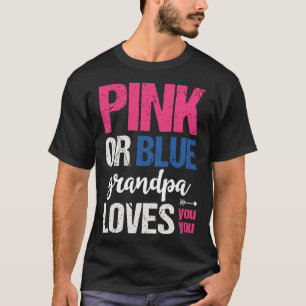 Camiseta Avô rosa ou azul ama você