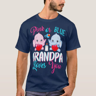 Camiseta Avô Rosa ou Azul Ama Você Elefantes-Bebê Gênero