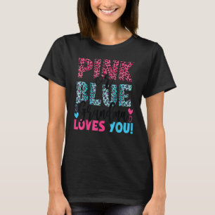 Camiseta Avó rosa ou azul ama você Gende Impressão Leopardo