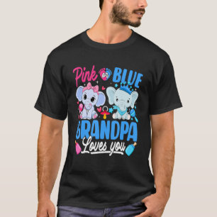 Camiseta Avô Rosa ou Azul Ama Você Revelação do Sexo Elef