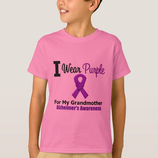 Camiseta Avó roxa da fita da doença de Alzheimer (Frente)