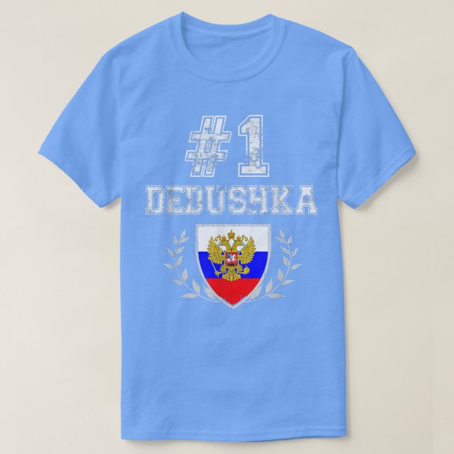 Camiseta Avô Russo Dedushka Número Um  (Frente do Design)