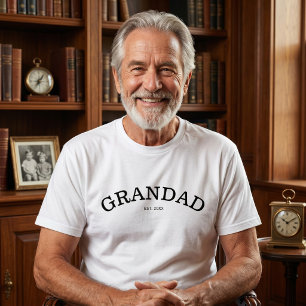 Camiseta Avô Simples Estabeleceu Ano de Costume Avô