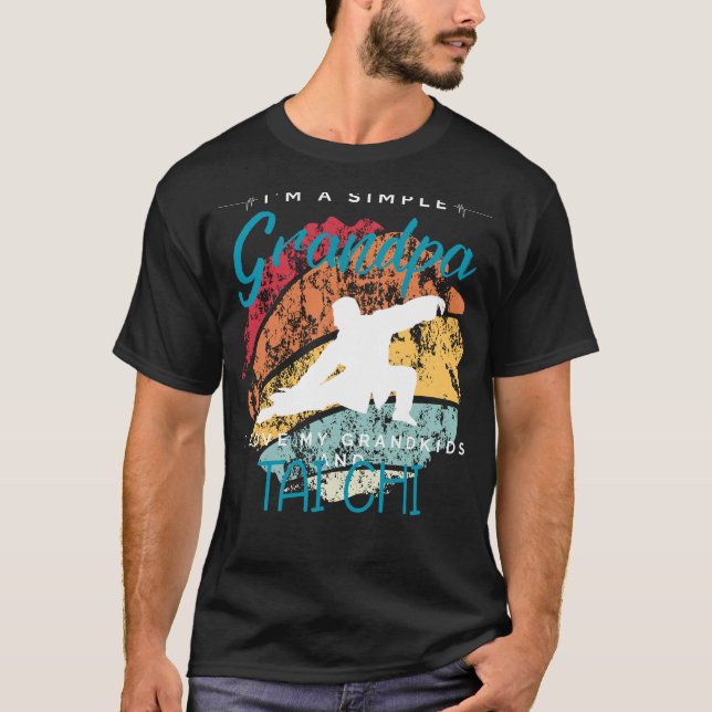Camiseta Avô Simples Tai Chi Bliss - Chá Whimsical para (Frente)