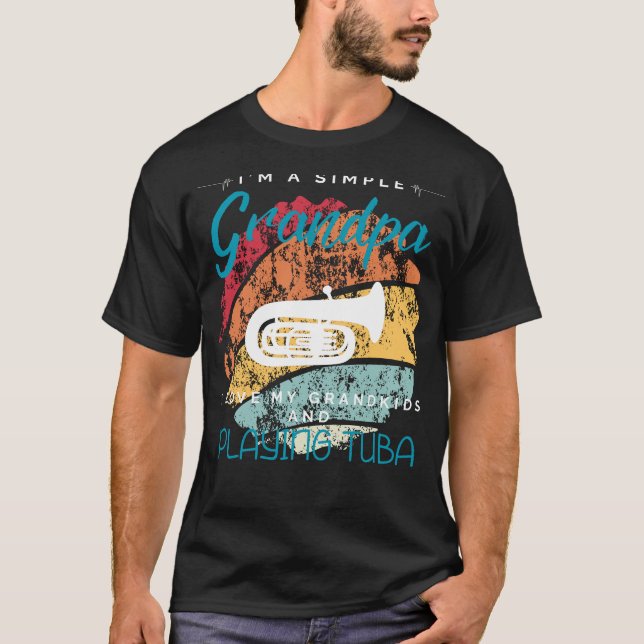 Camiseta Avô Simples Tuba Serenade - Tee Jogável para Gr (Frente)