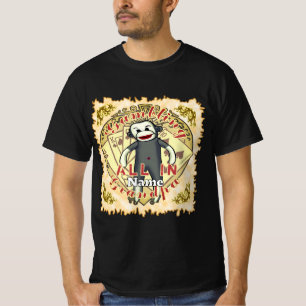 Camiseta Avô Sock Monkey pôquer