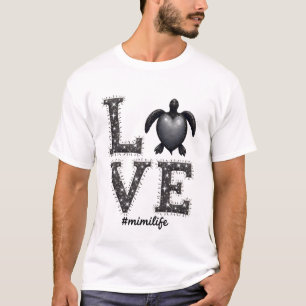 Camiseta Avó Tartaruga - Amor Mimi Vida Tartaruga Marinha,