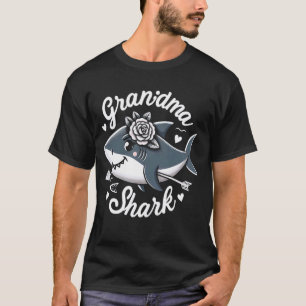 Camiseta Avó Tubarão Engraçado Tubarão Família Combinando p