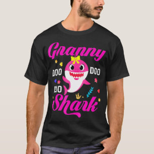 Camiseta Avó Tubarão Presente Família De Tubarão-Bebê Cute