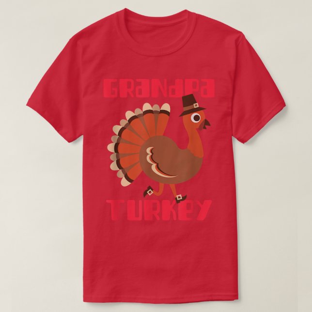 Camiseta Avô Turquia Feliz Ação de Graças Correspondente à  (Frente do Design)