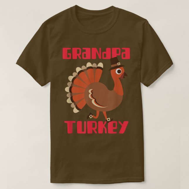Camiseta Avô Turquia Feliz Ação de Graças Correspondente à  (Frente do Design)