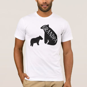 Camiseta Avô Urso Geométrico e Filhote Monocromático