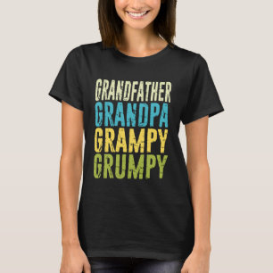 Camiseta Avô Vô Vovô Mal-humorado, Pai Divertido