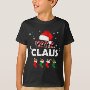 Camiseta Avó Yaya Claus Papai Noel Engraçado Pajam de Natal