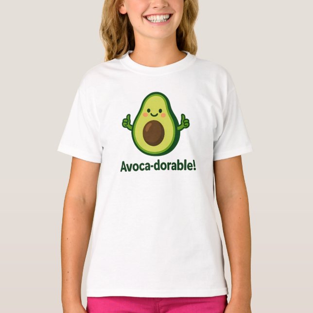 Camiseta Avoca-dorable Cute Green Avocado Design (Frente)