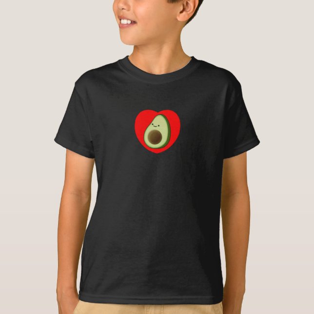 Camiseta Avocado Bonito No Coração Vermelho (Frente)