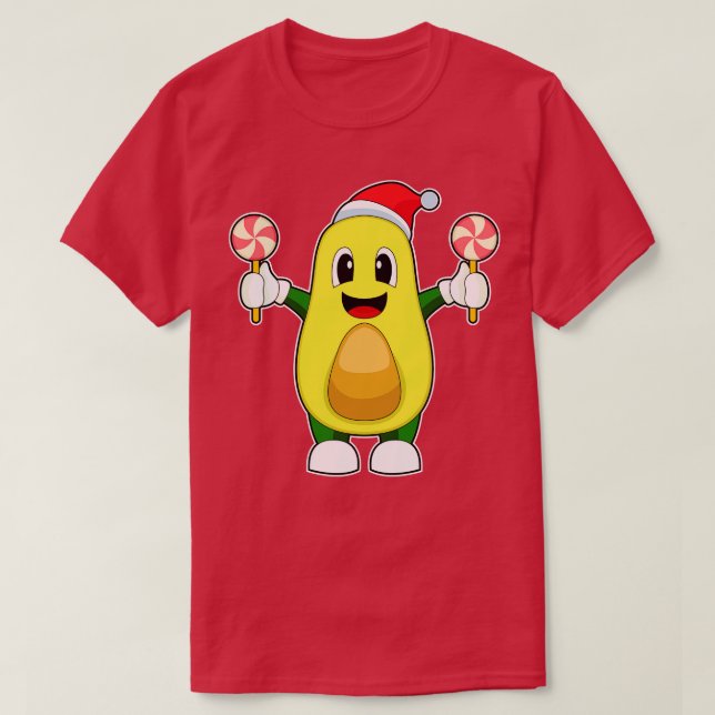 Camiseta Avocado Christmas Lollipop (Frente do Design)