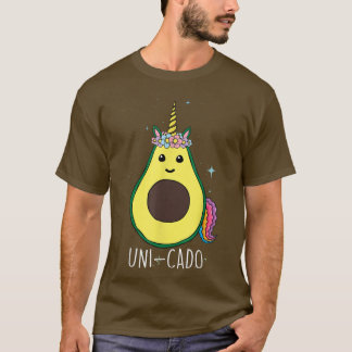 Camiseta Avocado Combinado Com UniCado Partido Cute Unicórn