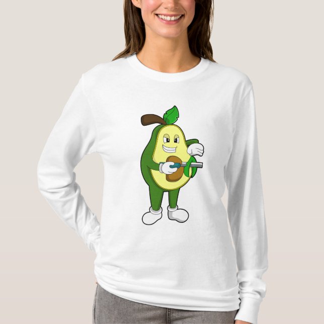 Camiseta Avocado como cabeleireiro com Razor (Frente)