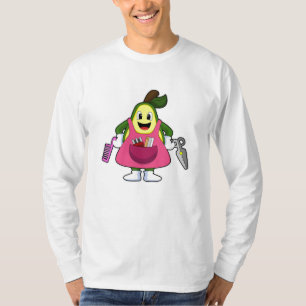 Camiseta Avocado como cabeleireiro com tesoura e comb