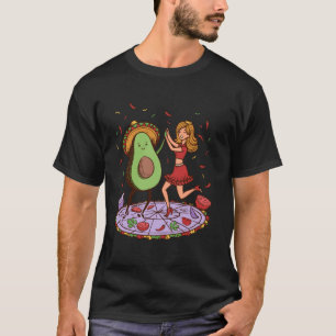 Camiseta Avocado Dançando Salsa Cinco de Mayo Mexicano Avoc